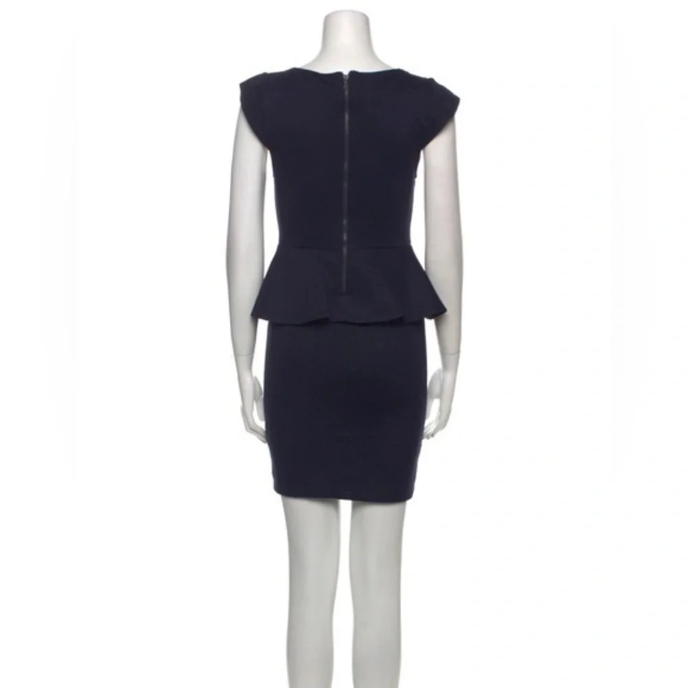 Alice + Olivia Dress Womens Size 6 Navy Scoop Neck Capped Sleeve Mini Sheath - Picture 5 of 7